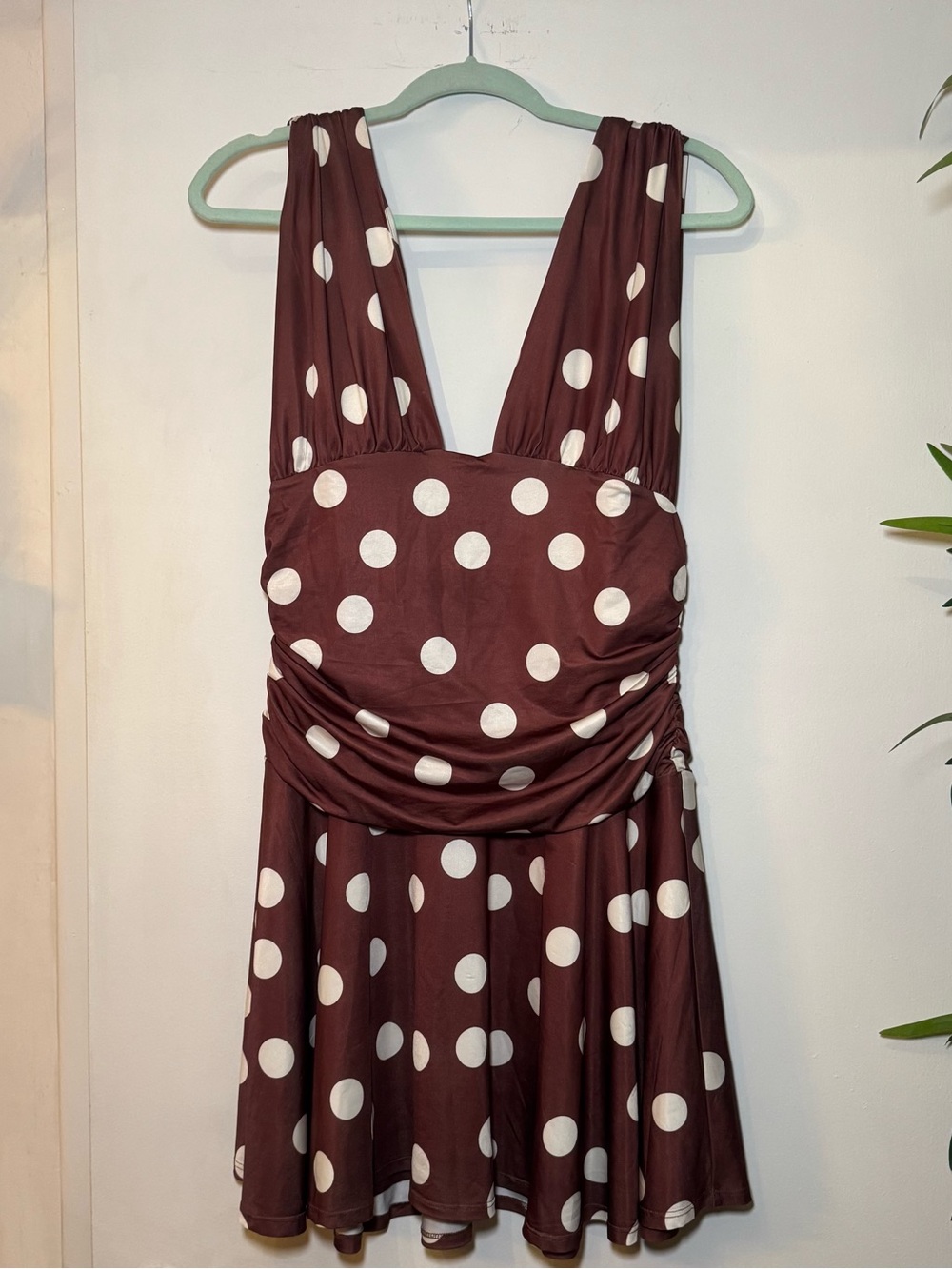 Free people Polka Dot Brown & White dress